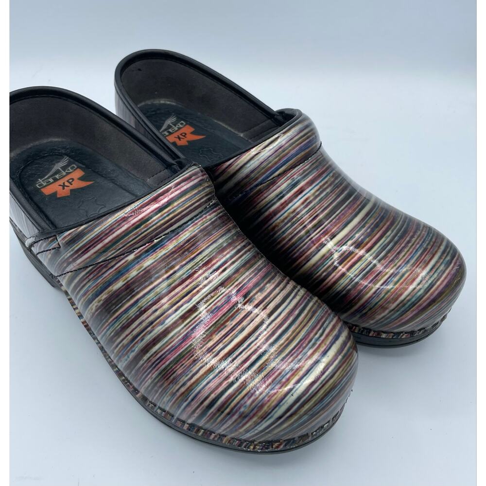 Dansko XP Multicolor Striped Professional Clogs EU 39 US 8.5 Slip Resistant